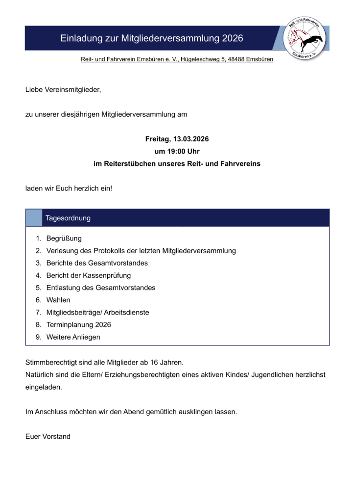 Mitgliederversammlung 2026